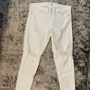Banana Republic White Skinny Ankle Jeans, Size 29